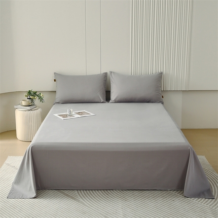 91家纺网 家纺一手货源 找家纺 凯磊 2025新款纯棉纯色磨毛单品系列·床单 浅灰色