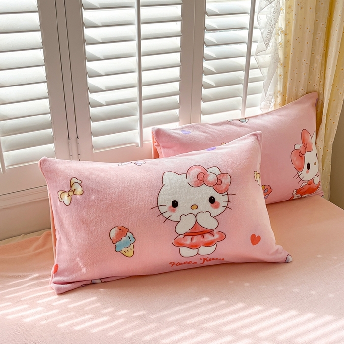 91家纺网 家纺一手货源 找家纺 星座 2025三丽鸥牛奶绒四件套 经典KT