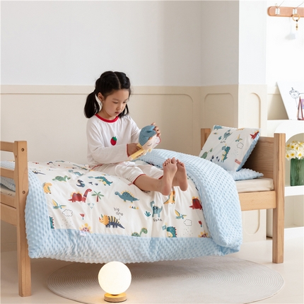 艾佳宝贝 2023新款全棉豆豆绒幼儿园多件套 好多恐龙