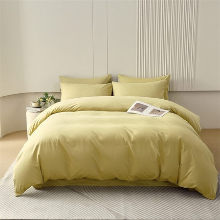 91家纺网 家纺一手货源 找家纺 凯磊家纺 2025纯棉纯色磨毛-四件套 浅木薯