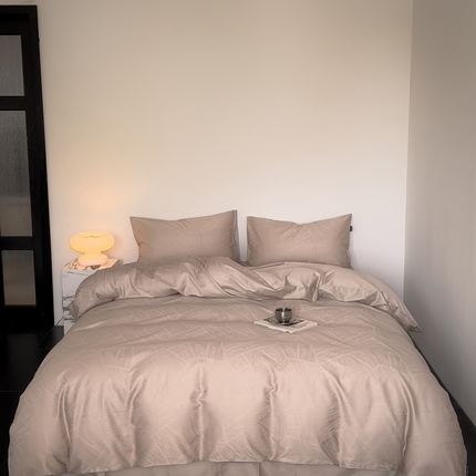 91家纺网 家纺一手货源 找家纺 花时间 2023新款100S全棉提花四件套 素影沙华