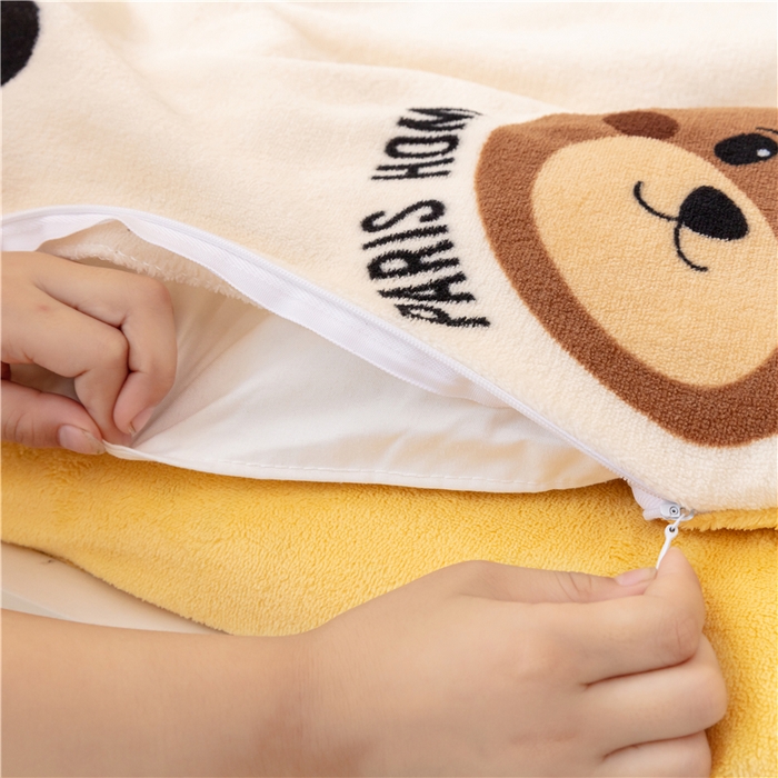 91家纺网 家纺一手货源 找家纺 艾佳宝贝 艾佳宝贝 2023保暖牛奶绒儿童幼儿园多件套 乖乖熊