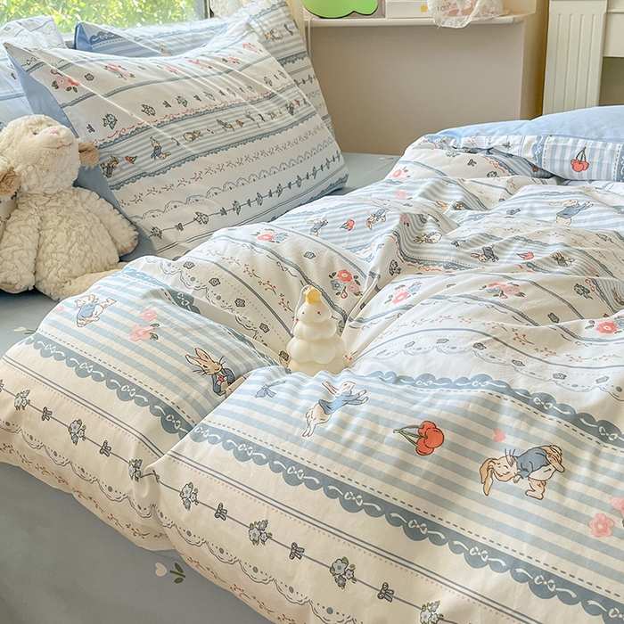 91家纺网 家纺一手货源 找家纺 麦伦家居 2023新款全棉斜纹40支少女心系列 彼得兔