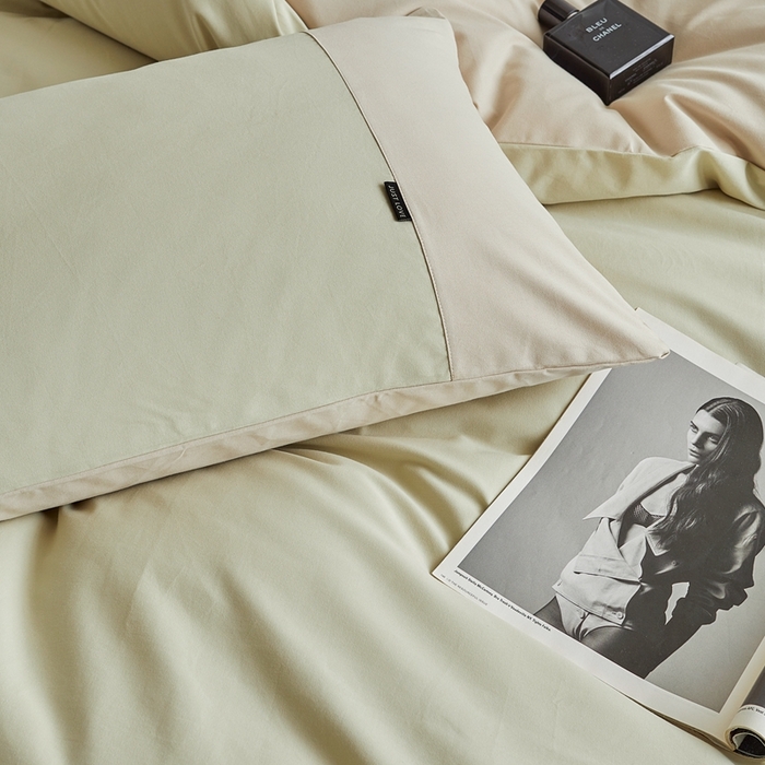 91家纺网 家纺一手货源 找家纺 梦享生活家居 2023新款全棉碳素磨毛四件套秋冬季保暖加厚纯棉四件套简约现代风 豆汁