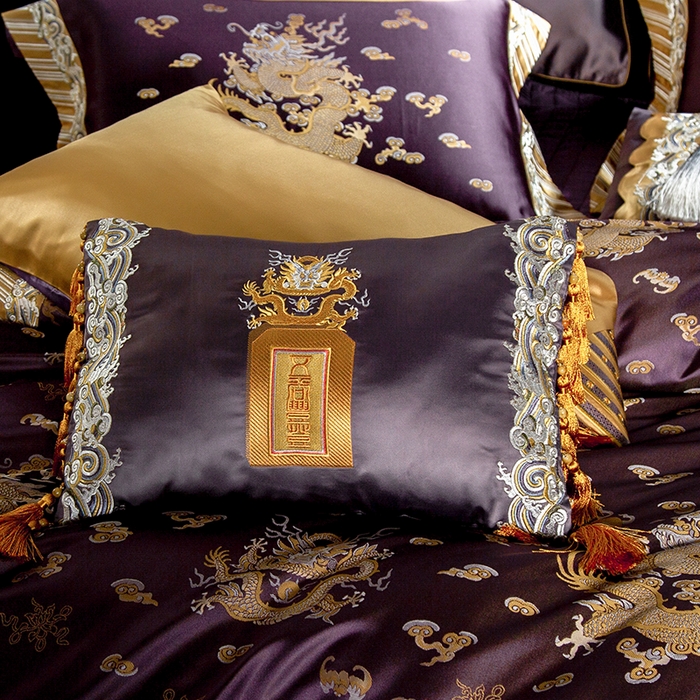 91家纺网 家纺一手货源 找家纺 至爱今生 新款锦缎色织多件套 爱在紫禁城