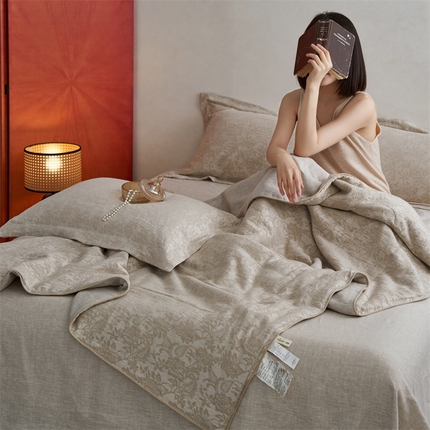 91家纺网 家纺一手货源 找家纺 （总）安莱生活 2023新款高端亚麻大提花多功能被 被子被芯