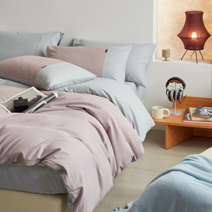 91家纺网 家纺一手货源 找家纺 梦享生活家居 2023新款全棉碳素磨毛四件套秋冬季保暖加厚纯棉四件套简约现代风 藕荷