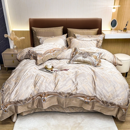 91家纺网 家纺一手货源 找家纺 至爱今生 新款锦缎色织多件套 时光之旅