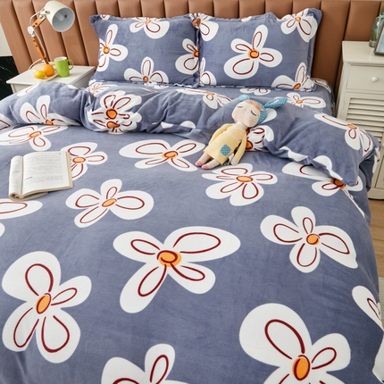 91家纺网 家纺一手货源 找家纺 （总）乐居坊 2023新款高克重牛奶绒印花保暖四件套（提供买家秀）