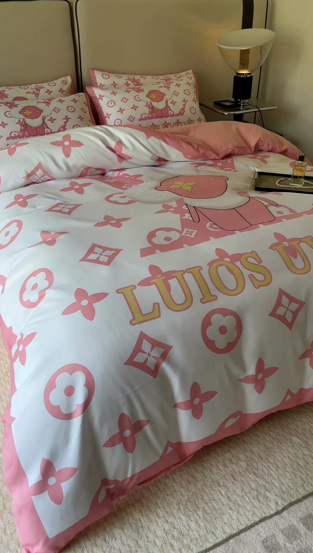 91家纺网 家纺一手货源 找家纺 色鬼 2023新款直播爆款网红款四季棉四件套 太阳花粉