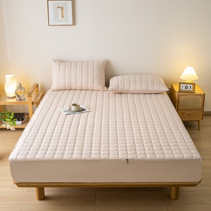 91家纺网 家纺一手货源 找家纺 （总）糯米猪家纺 2023新款亲肤棉六面全包夹棉床笠--时尚格