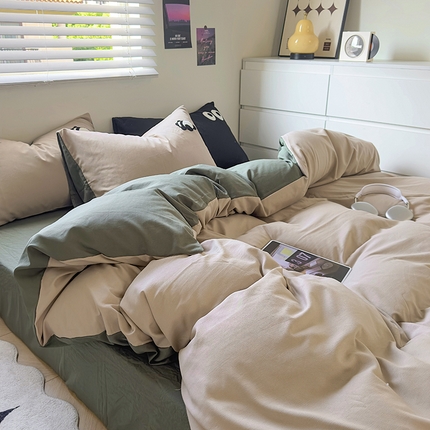 91家纺网 家纺一手货源 找家纺 （总）阿曼达 2023新款ins风超柔亲肤水洗m四件套-熊猫系列