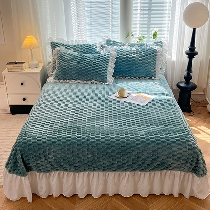 91家纺网 家纺一手货源 找家纺 （总）慕梵家居 2023新款金龟绒提花豆豆绒床单款系列