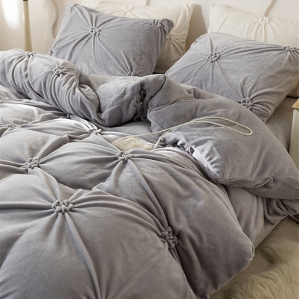 91家纺网 家纺一手货源 找家纺 （总）金奇达家纺 2023新款【珍珠引力】240g云朵绒四件套