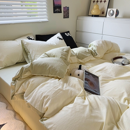 91家纺网 家纺一手货源 找家纺 （总）阿曼达 2023新款ins风超柔亲肤水洗m四件套-熊猫系列