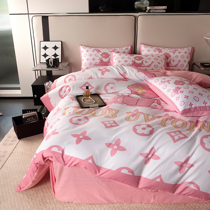 91家纺网 家纺一手货源 找家纺 色鬼 2023新款直播爆款网红款四季棉四件套 太阳花粉