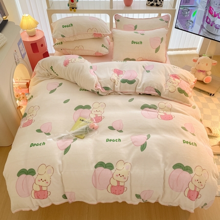 91家纺网 家纺一手货源 找家纺 （总）安哆啦家纺 2024新款牛奶绒三角针四件套