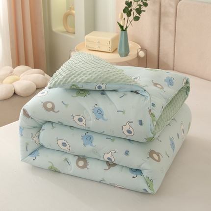 薇玛仕 2023新款A类针织棉3D豆豆绒大豆被 豆豆绒-蓝小象