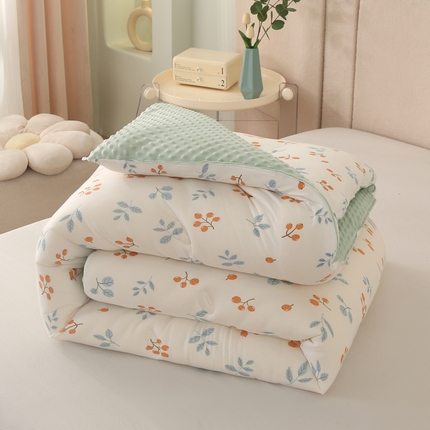 薇玛仕 2023新款A类针织棉3D豆豆绒大豆被 豆豆绒-硕果