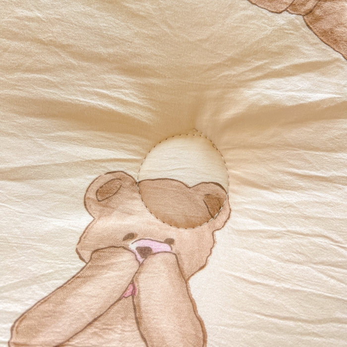 91家纺网 家纺一手货源 找家纺 居易简 2025新款水洗棉双层纱豆豆被 童话小熊