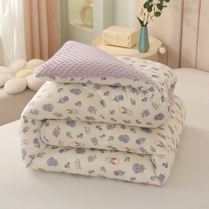 薇玛仕 2023新款A类针织棉3D豆豆绒大豆被 豆豆绒-花间兔