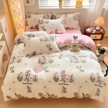 91家纺网 家纺一手货源 找家纺 （总）逸尚阁 2024新款高克重牛奶绒印花四件套（包含买家秀）