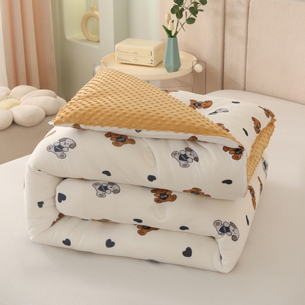 薇玛仕 2023新款A类针织棉3D豆豆绒大豆被 豆豆绒-幸运狗