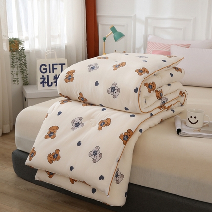 薇玛仕 2025新款A类牛奶丝针织棉印花大豆被 幸运狗