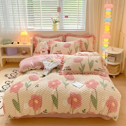 91家纺网 家纺一手货源 找家纺 （总）星座 2025新款豆豆绒金龟绒四件套