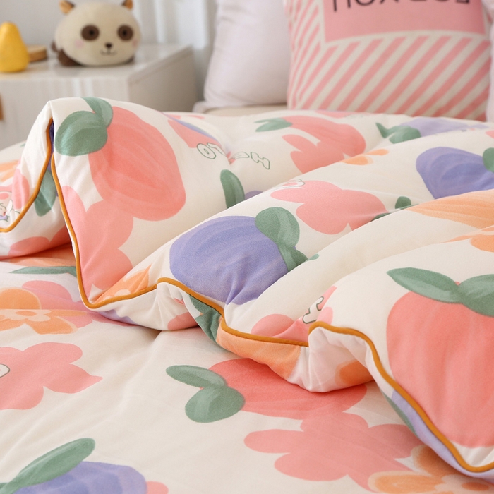 91家纺网 家纺一手货源 找家纺 薇玛仕 2025新款A类牛奶丝针织棉印花大豆被 兔桃桃