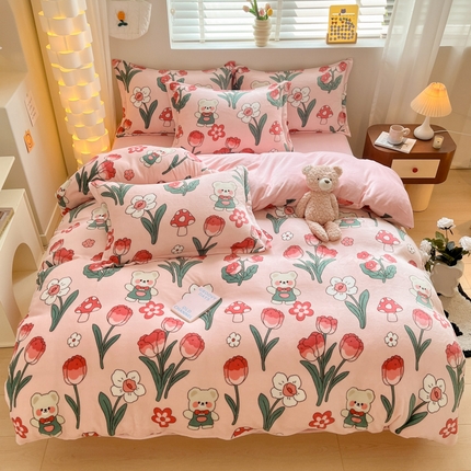 91家纺网 家纺一手货源 找家纺 （总）逸尚阁 2024新款高克重牛奶绒印花四件套（包含买家秀）