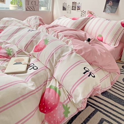 91家纺网 家纺一手货源 找家纺 总乐童家纺 2023新款网红直播爆款吊边＋一字绣工艺款四件套（十二）