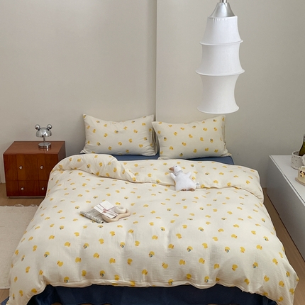 91家纺网 家纺一手货源 找家纺 （总）源启生活 2023全棉皱皱纱四件套