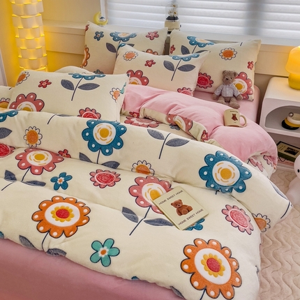 91家纺网 家纺一手货源 找家纺 逸尚阁 2023新款雪花绒单被套（有买家秀） 甜蜜花园