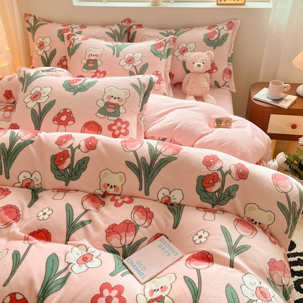 91家纺网 家纺一手货源 找家纺 （总）逸尚阁 2024新款高克重牛奶绒印花单被套（包含买家秀）