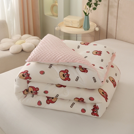 薇玛仕 2023新款A类针织棉3D豆豆绒大豆被 豆豆绒-草莓熊