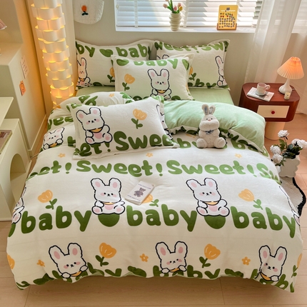 91家纺网 家纺一手货源 找家纺 （总）逸尚阁 2024新款高克重牛奶绒印花四件套（包含买家秀）