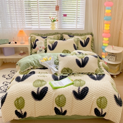 91家纺网 家纺一手货源 找家纺 （总）星座 2025新款豆豆绒金龟绒四件套