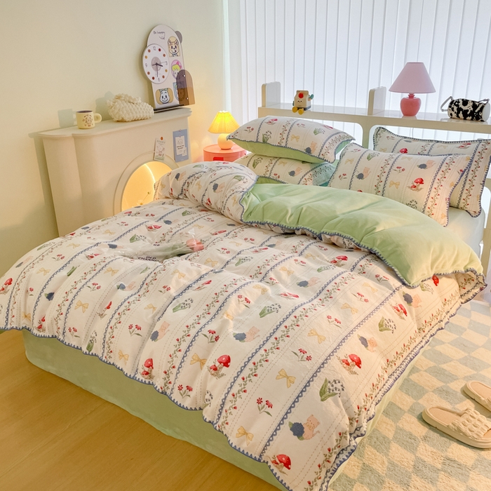 91家纺网 家纺一手货源 找家纺 （总）安哆啦家纺 2024新款牛奶绒三角针四件套