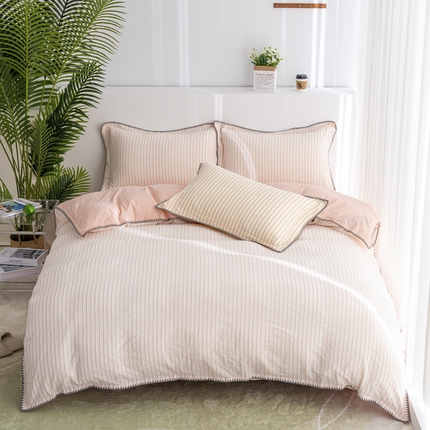 91家纺网 家纺一手货源 找家纺 (总) 栩裕纺织 2025新款全棉水洗棉提花四件套经典斜纹款