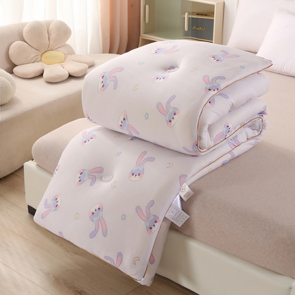 薇玛仕 2025新款A类牛奶丝针织棉印花大豆被 黛西兔