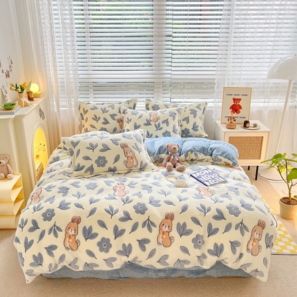 91家纺网 家纺一手货源 找家纺 （总）苏拉家居 2023新款5D雕花雪花绒四件套