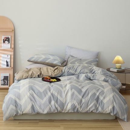 91家纺网 家纺一手货源 找家纺 （总）绫韵家纺 13372ins风全棉斜纹纯棉小清新床上四件套三件套