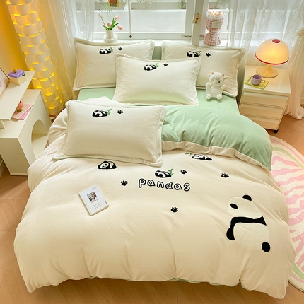 91家纺网 家纺一手货源 找家纺 （总）丽美人家纺 2023新款毛巾绣绒四件套