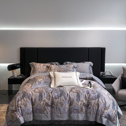 若未2023新款秋冬大牌高支高密进口轻奢风数码印花四件套-欧洛莎  佩斯