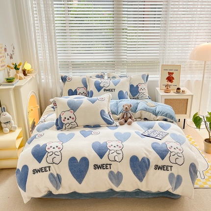 91家纺网 家纺一手货源 找家纺 （总）苏拉家居 2023新款5D雕花雪花绒四件套