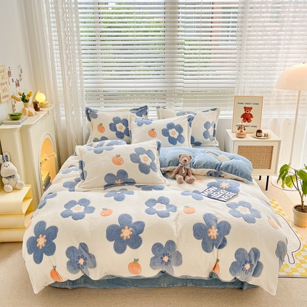 91家纺网 家纺一手货源 找家纺 （总）苏拉家居 2023新款5D雕花雪花绒四件套