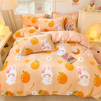 91家纺网 家纺一手货源 找家纺 （总）名兮家居 2023新款高克重牛奶绒四件套