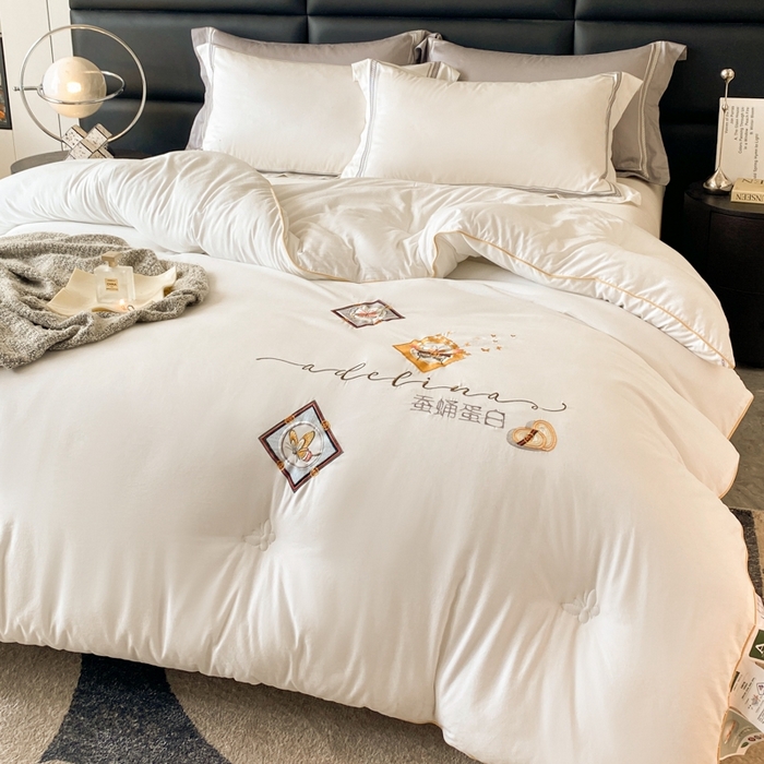 91家纺网 家纺一手货源 找家纺 （总）伊人居2023新款蚕蛹蛋白刺绣大豆被春秋被冬被【直播电商爆款】【来量定做】