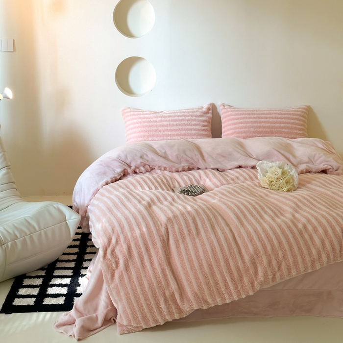 91家纺网 家纺一手货源 找家纺 （总）玛奇朵 2023新款秋冬新品色织泰兔绒系列四件套